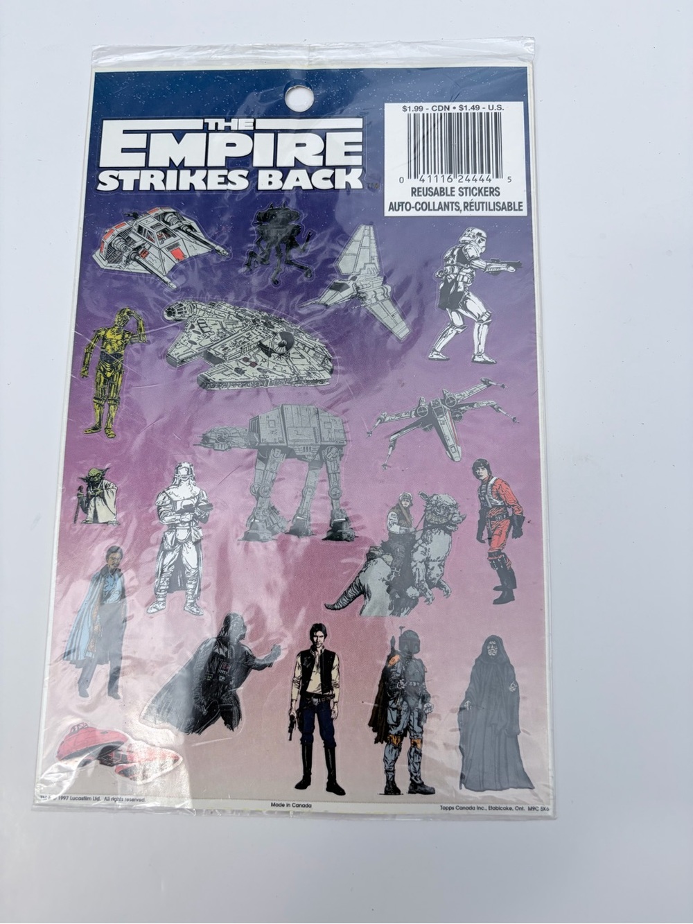 Reusable Sticker Sheet vintage The Empire Strikes Back